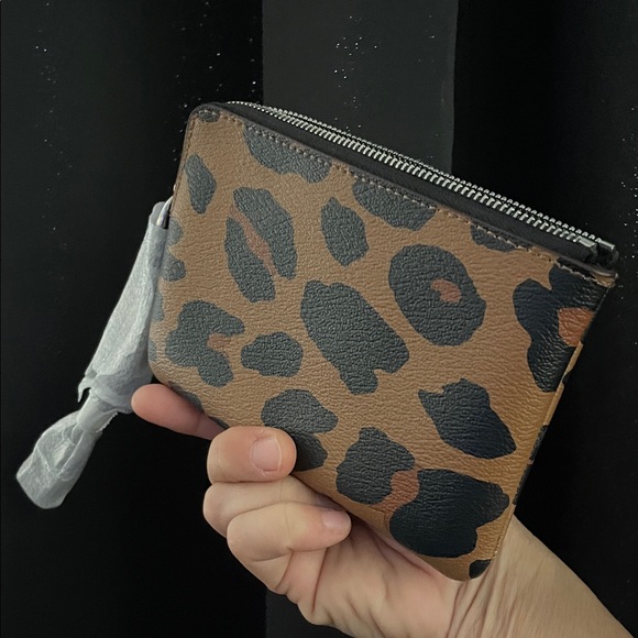Coach Brown and Black Animal Print Wristlet - Picture 10 of 10